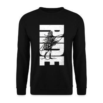Women's Surfing Retro Ride Surfer - Unisex Sweatshirt - black - Front - Alina (178cm) & Michal (187cm)