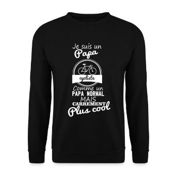Papa cycliste,vélo,père - Sweat-shirt Unisexe - noir - Devant - Alina (178cm) & Michal (187cm)
