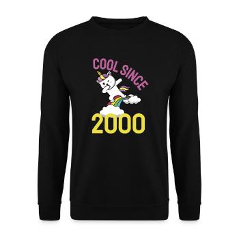 Cool seit 2000 Dabbing Katze 22. Geburtstag - Unisex Pullover - Schwarz - Vorne - Alina (178cm) & Michal (187cm)