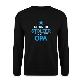 Opa Stolz Auf Enkelkinder Stolzer Großvater Opi - Unisex Pullover - Schwarz - Vorne - Alina (178cm) & Michal (187cm)