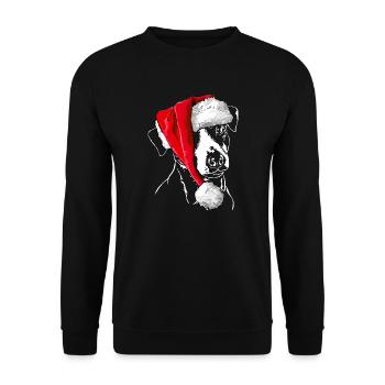 JACK RUSSELL TERRIER NOËL Bonnet Wilsigns - Sweat-shirt Unisexe - noir - Devant - Alina (178cm) & Michal (187cm)