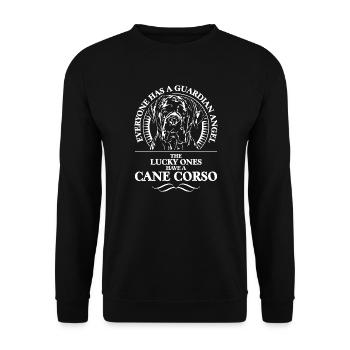 CANE CORSO Guardian Angel Wilsign's Dog Say - Unisex Sweatshirt - black - Front - Alina (178cm) & Michal (187cm)