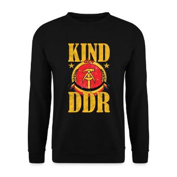 Kind der DDR Ostalgie Geschenk - Unisex Pullover - Schwarz - Vorne - Alina (178cm) & Michal (187cm)