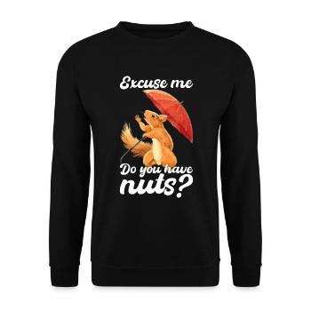 Squirrel Saying Squirrel Lovers Gift - Unisex Sweatshirt - black - Front - Alina (178cm) & Michal (187cm)