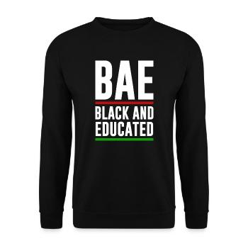 Black and Educated, Black History Month - Unisex Sweatshirt - black - Front - Alina (178cm) & Michal (187cm)
