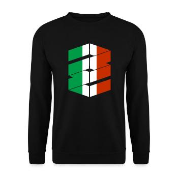 Drapeau de l’Italie Drapeau italien vintage Look vieilli - Sweat-shirt Unisexe - noir - Devant - Alina (178cm) & Michal (187cm)