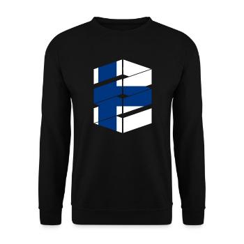 Drapeau de la Finlande Suomi Drapeau finlandais Aspect utilisé - Sweat-shirt Unisexe - noir - Devant - Alina (178cm) & Michal (187cm)