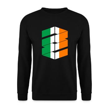 Ireland Flag Vintage Irish Flag Dublin - Unisex Sweatshirt - black - Front - Alina (178cm) & Michal (187cm)