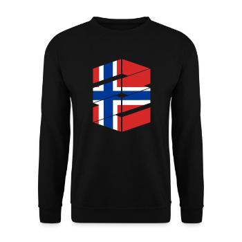 Norwegen Flagge Skandinavien Norwegische Fahne - Unisex Pullover - Schwarz - Vorne - Alina (178cm) & Michal (187cm)