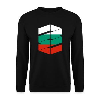 Drapeau de la Bulgarie Drapeau bulgare Sables d’or - Sweat-shirt Unisexe - noir - Devant - Alina (178cm) & Michal (187cm)
