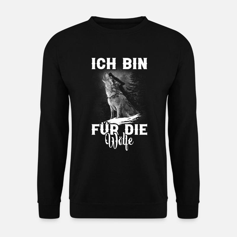 Wolfliebhaber Wolf Motiv Wolf Spruch Wolfrudel - Unisex Pullover - Schwarz