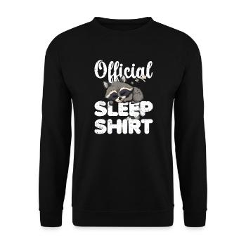 Raccoon Official Sleep Shirt Lazy Relax - Unisex Sweatshirt - black - Front - Alina (178cm) & Michal (187cm)