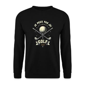 Je Peux Pas J'Ai Golf Clubs De Golf Cadeau De Golf - Sweat-shirt Unisexe - noir - Devant - Alina (178cm) & Michal (187cm)