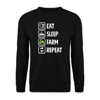 Eat Sleep Farm Repeat - Unisex Sweatshirt - black - Front - Alina (178cm) & Michal (187cm)