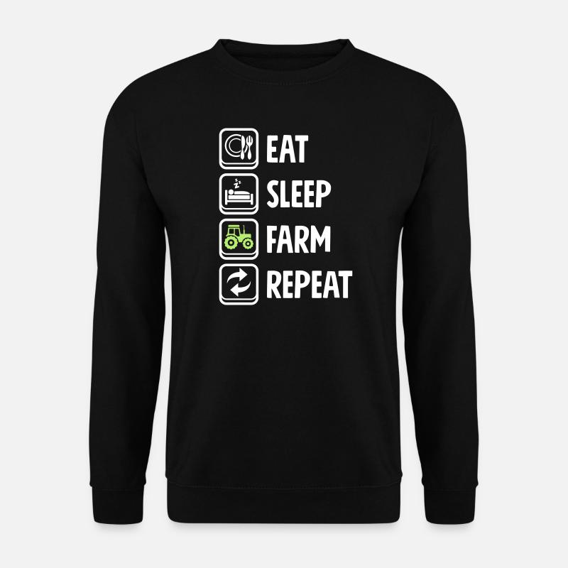 Eat Sleep Farm Repeat - Unisex Pullover - Schwarz