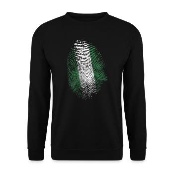 Nigeria Flag DNA Fingerprint Gift - Unisex Sweatshirt - black - Front - Alina (178cm) & Michal (187cm)