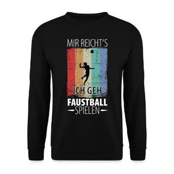 Faustball Faustballer Faustballspieler - Unisex Pullover - Schwarz - Vorne - Alina (178cm) & Michal (187cm)