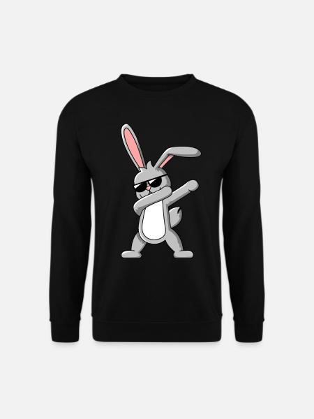 Dabbing Hase - Lustiges Dab Tanz Osterhasen Design - Unisex Pullover - Schwarz