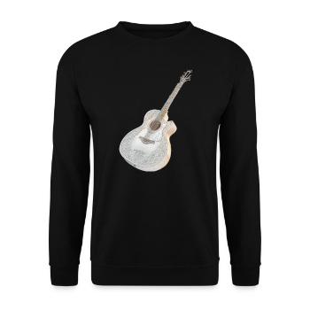 Akustische Gitarre - Unisex Pullover - Schwarz - Vorne - Alina (178cm) & Michal (187cm)