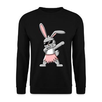 Dab Dance Bunny T-Shirt Design - Sweat-shirt Unisexe - noir - Devant - Alina (178cm) & Michal (187cm)