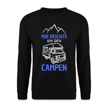 Camping, I've had enough, I'm going camping - Unisex Sweatshirt - black - Front - Alina (178cm) & Michal (187cm)