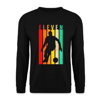 Fußball 11 Spieler - 11 Geburtstag Geschenk - Unisex Pullover - Schwarz - Vorne - Alina (178cm) & Michal (187cm)