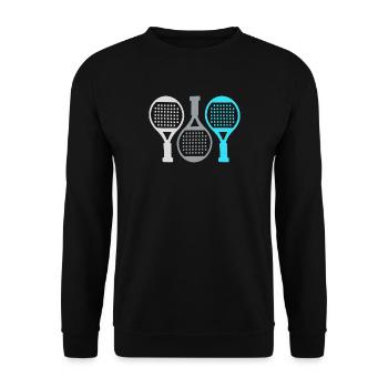 Padel Racket Motif Padel Tennis Player - Unisex Sweatshirt - black - Front - Alina (178cm) & Michal (187cm)