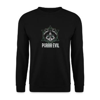 Purrr Evil Soft Goth Cat Aesthetic Gothic Occult - Unisex Sweatshirt - black - Front - Alina (178cm) & Michal (187cm)