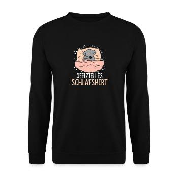 Offizielles Schlafshirt Niedlicher Koala Schlaf - Unisex Pullover - Schwarz - Vorne - Alina (178cm) & Michal (187cm)