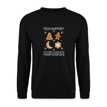 Tech Support I'm Here To Delete Your Cookies - Unisex Sweatshirt - black - Front - Alina (178cm) & Michal (187cm)