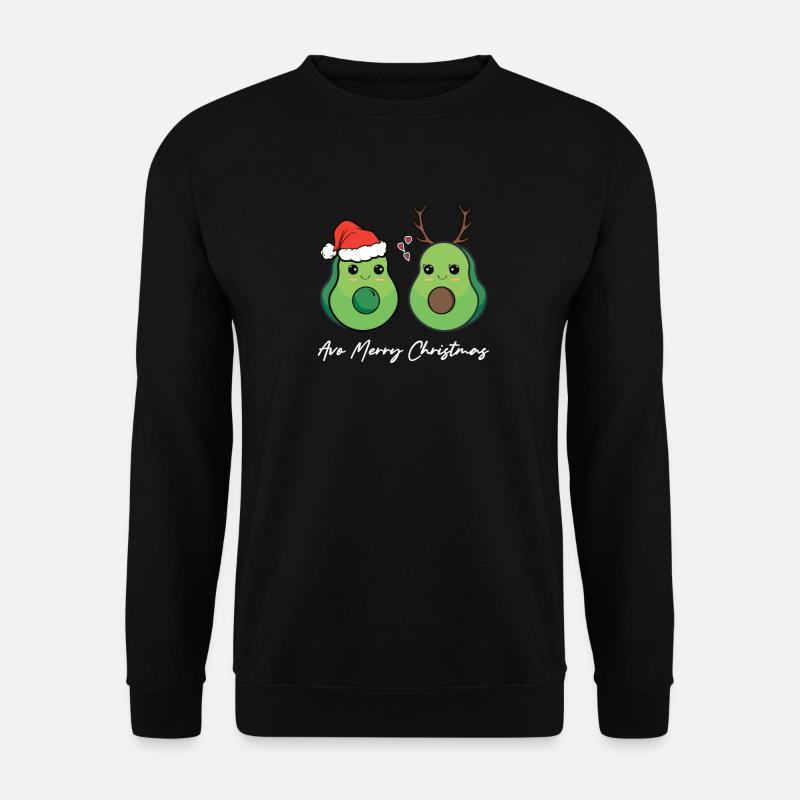 Avo Merry Christmas Lustige Weihnachten Avocado - Unisex Pullover - Schwarz