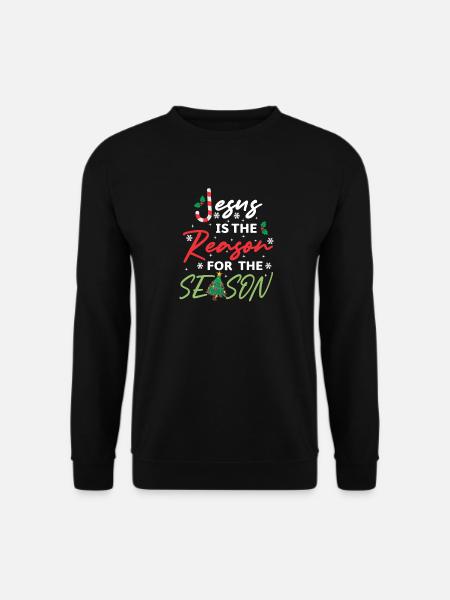 Jesus Is The Reason For The Season Candy Cane - Unisex Pullover - Schwarz