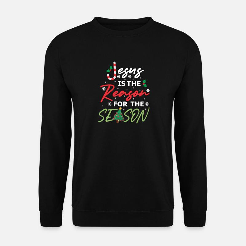 Jesus Is The Reason For The Season Candy Cane - Unisex Pullover - Schwarz