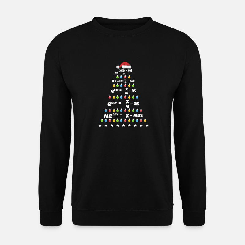 Mathe Weihnachtsbaum Matheformel Mathematik Xmas - Unisex Pullover - Schwarz