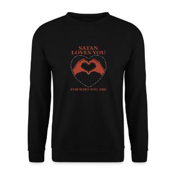 Satan vous aime pour qui vous êtes l’esthétique grunge - Sweat-shirt Unisexe - noir - Devant - Alina (178cm) & Michal (187cm)