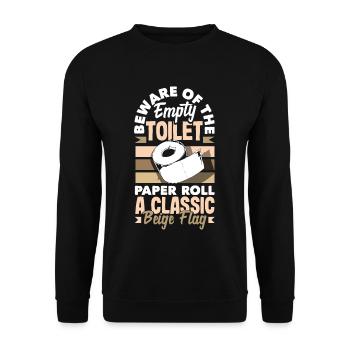 Attention au rouleau de papier toilette vide Un classique - Sweat-shirt Unisexe - noir - Devant - Alina (178cm) & Michal (187cm)