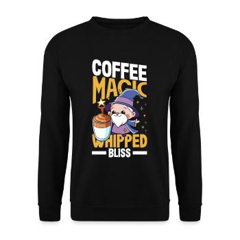 Coffee Magic Dalgona Whipped Bliss - Unisex Pullover - Schwarz - Vorne - Alina (178cm) & Michal (187cm)