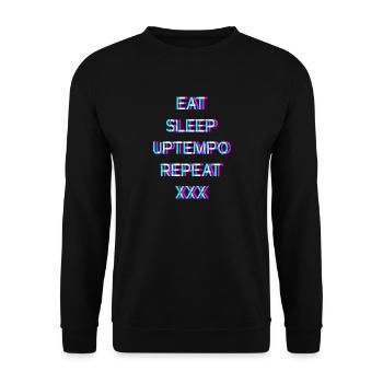 Uptempo - Rave - Hardstyle - Gabber - Gift - Unisex Sweatshirt - black - Front - Alina (178cm) & Michal (187cm)