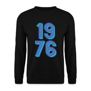 1976 Année de naissance | Couleurs changeantes - Sweat-shirt Unisexe - noir - Devant - Alina (178cm) & Michal (187cm)