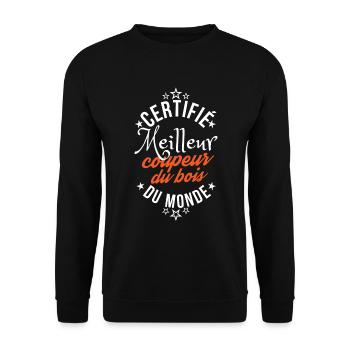 Certifié meilleur bûcheron du monde - Sweat-shirt Unisexe - noir - Devant - Alina (178cm) & Michal (187cm)