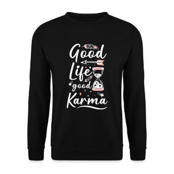 Attitude spirituelle Motivation - Sweat-shirt Unisexe - noir - Devant - Alina (178cm) & Michal (187cm)