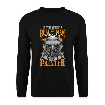 Painting Spray Can Colorful Construction Site - Unisex Sweatshirt - black - Front - Alina (178cm) & Michal (187cm)