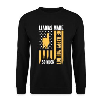 Laine d’animaux de ferme de chameau - Sweat-shirt Unisexe - noir - Devant - Alina (178cm) & Michal (187cm)