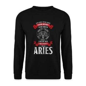 Zodiac sign birth superstition Minerva - Unisex Sweatshirt - black - Front - Alina (178cm) & Michal (187cm)