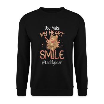 Cuddly Toy Offspring Toy Bear - Unisex Sweatshirt - black - Front - Alina (178cm) & Michal (187cm)