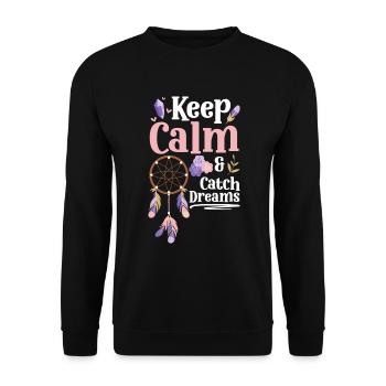 Rêves, Natifs, Sommeils, Amour - Sweat-shirt Unisexe - noir - Devant - Alina (178cm) & Michal (187cm)