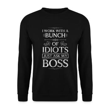 Black Humor Colleagues Party Stupid - Unisex Sweatshirt - black - Front - Alina (178cm) & Michal (187cm)