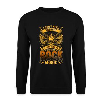 Rocker Hardrock Gitarre Sänger - Unisex Pullover - Schwarz - Vorne - Alina (178cm) & Michal (187cm)
