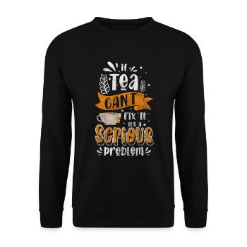 Teeliebhaber Erholung Teekanne - Unisex Pullover - Schwarz - Vorne - Alina (178cm) & Michal (187cm)