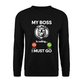 Kampfhund Hundeliebhaber Rottie Hündin - Unisex Pullover - Schwarz - Vorne - Alina (178cm) & Michal (187cm)